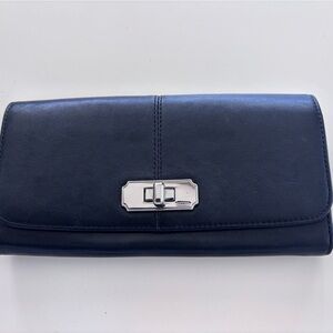 Large Coach Black Leather Wallet